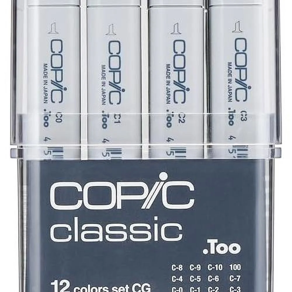 Alcohol-Based Markers, 12Pc Set, Cool Gray (New Ver.)