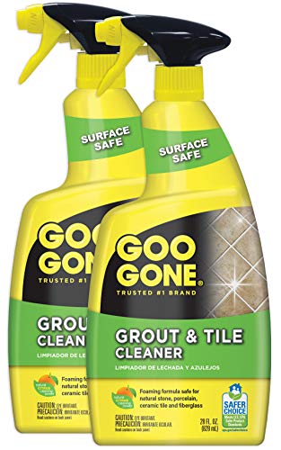 Goo Gone Grout & Tile Cleaner - 28 Ounce - Removes Tough Stains Dirt Caused By Mold Mildew Soap Scum and Hard Water Staining - Safe on Tile Ceramic Porcelain
