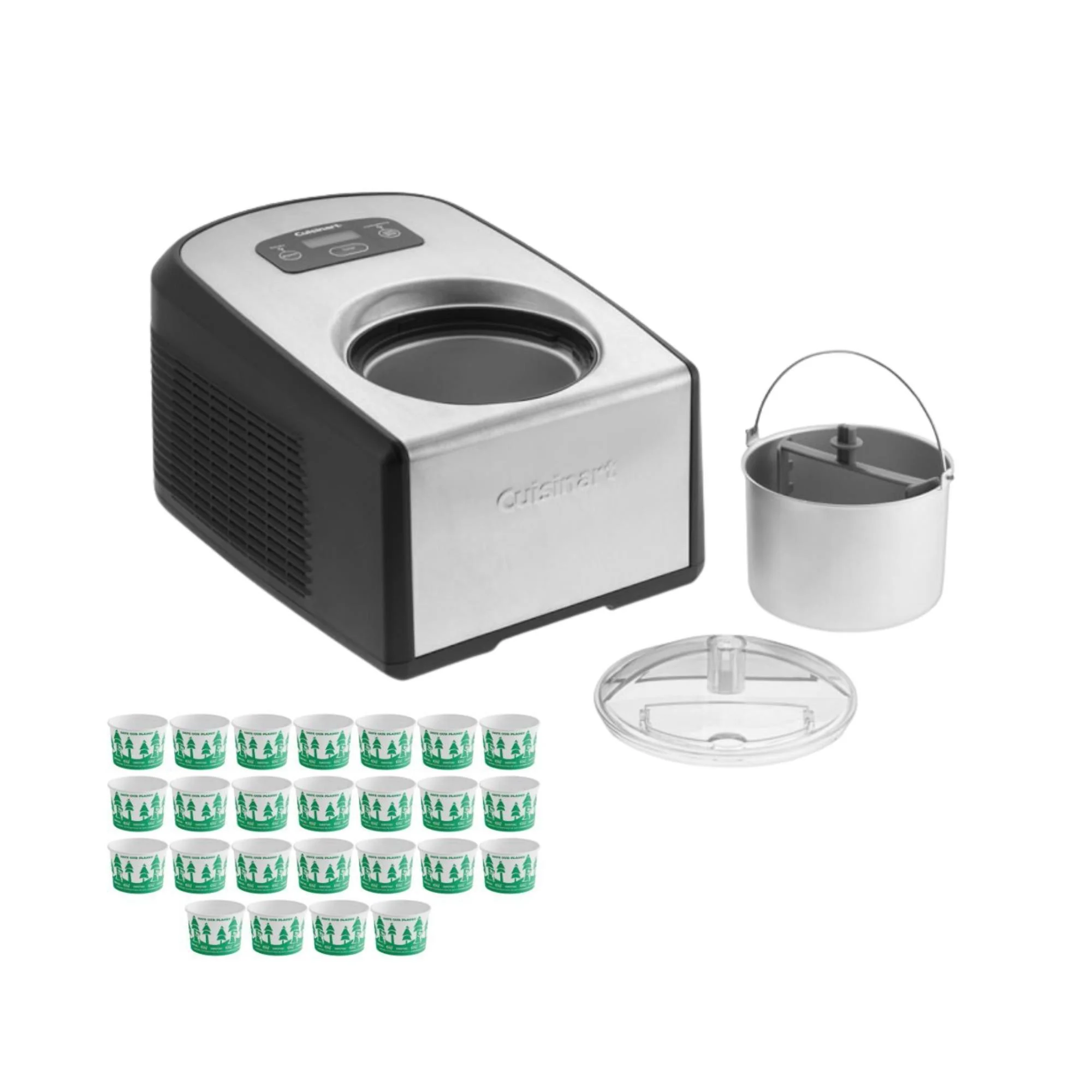 Cuisinart Ice Cream Maker with Compressor with Paper Food Cup 8 Ounce (25 Pack)