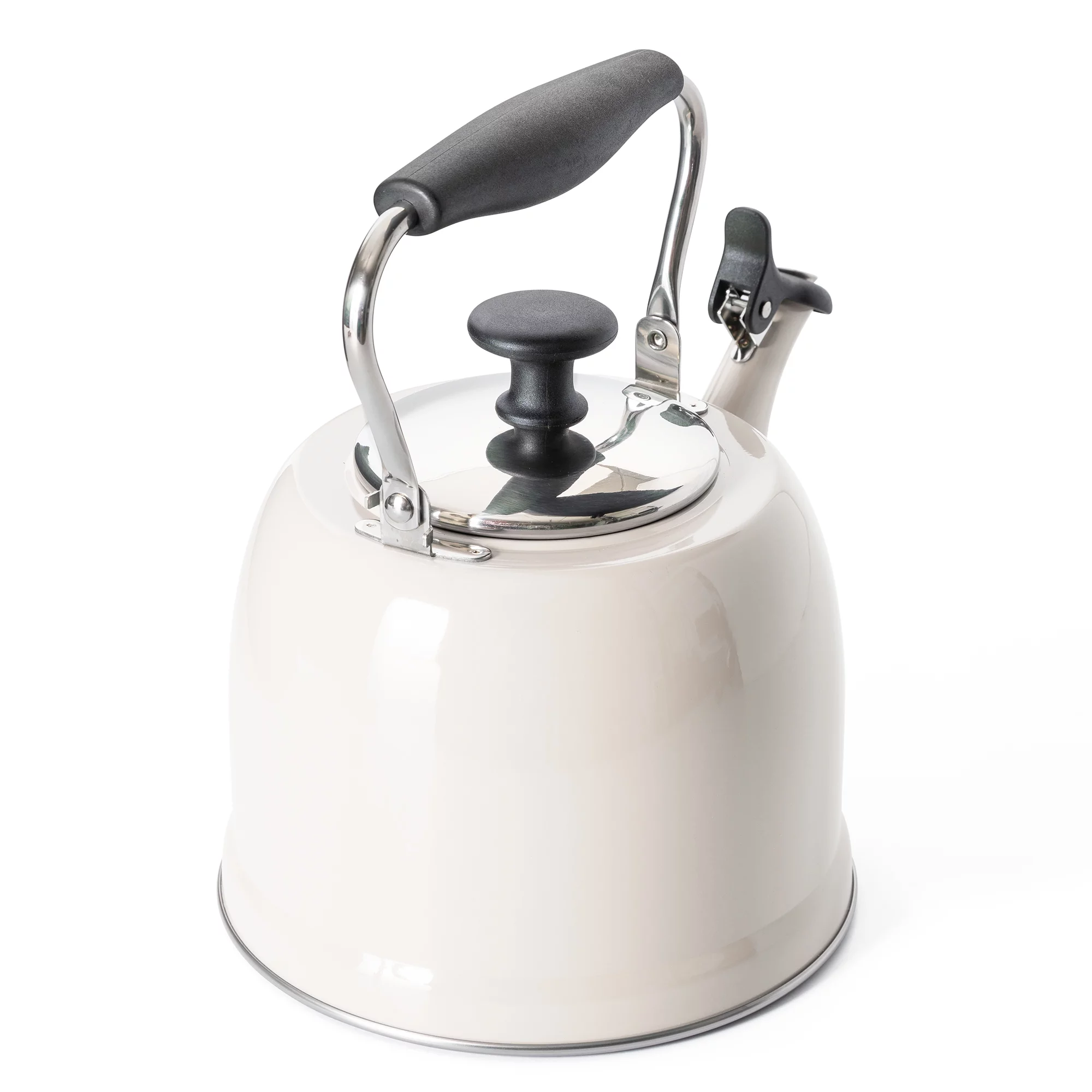 Martha Stewart Everyday Lily Pond Linen 2.2-Quart Stainless Steel Tea Kettle with Lid