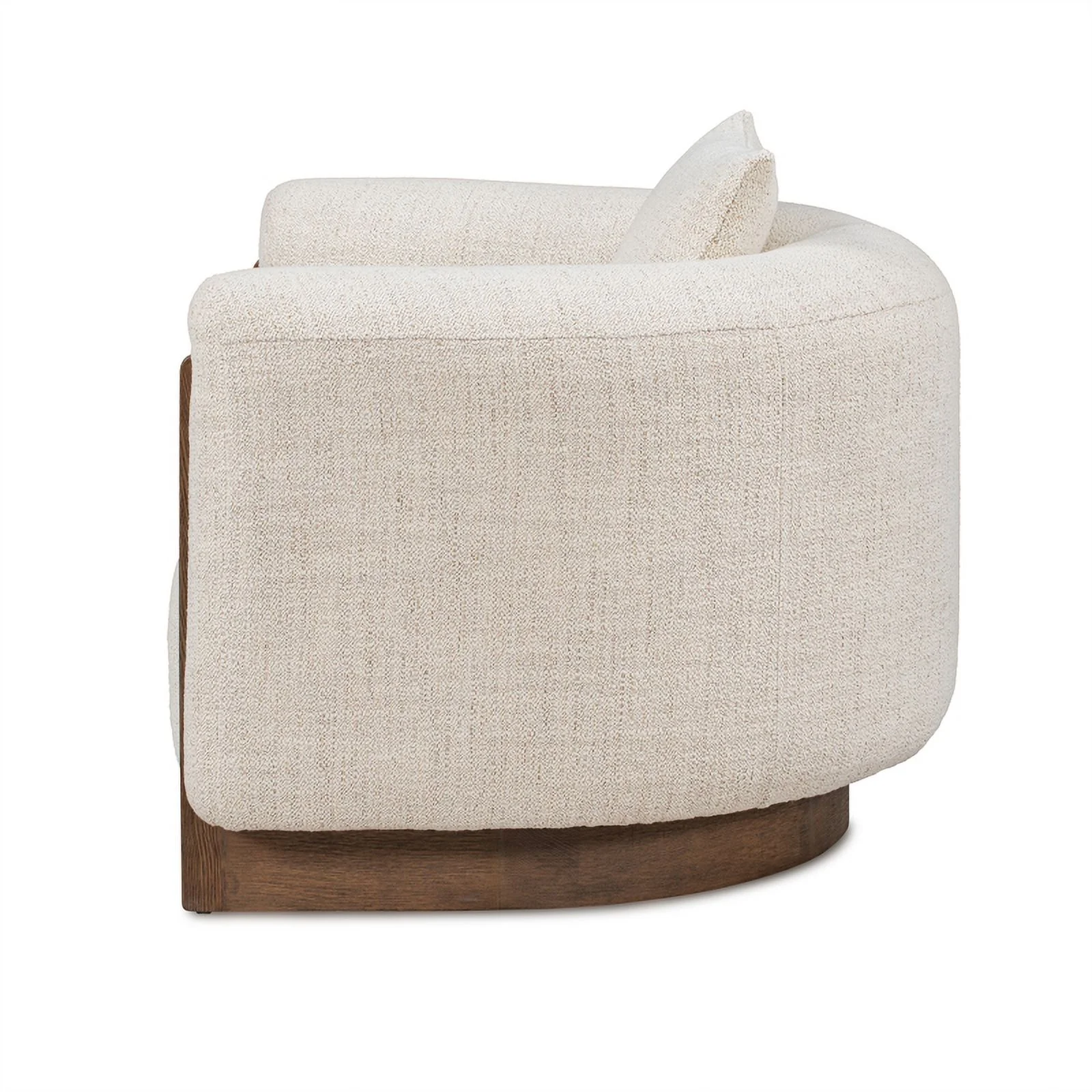 Pemberly Row Upholstered Traditional Fabric Accent Chair in Cream