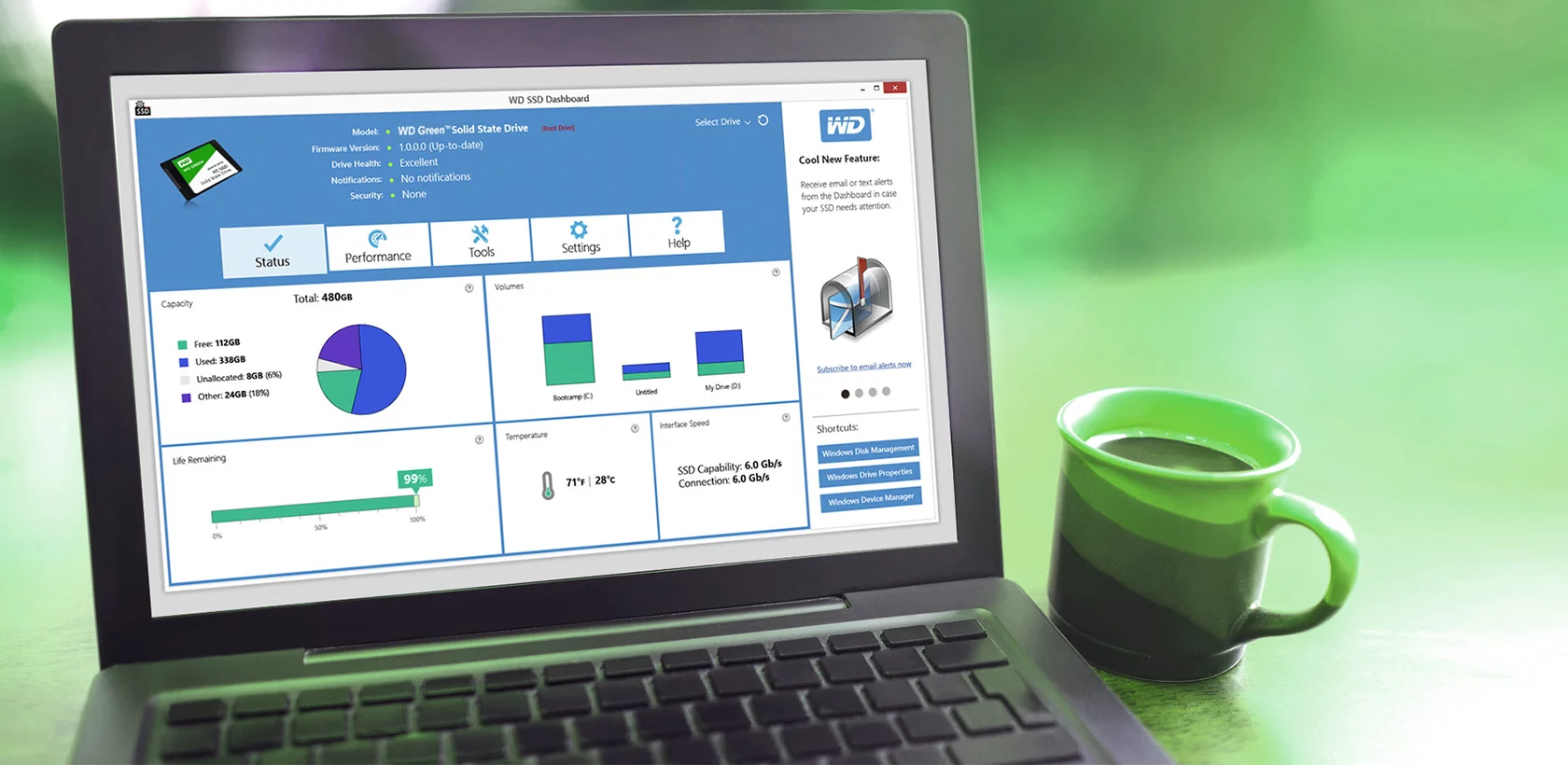 Western Digital 1TB WD Green SATA SSD, Internal 2.5''/7mm Cased Solid State Drive - WDS100T3G0A