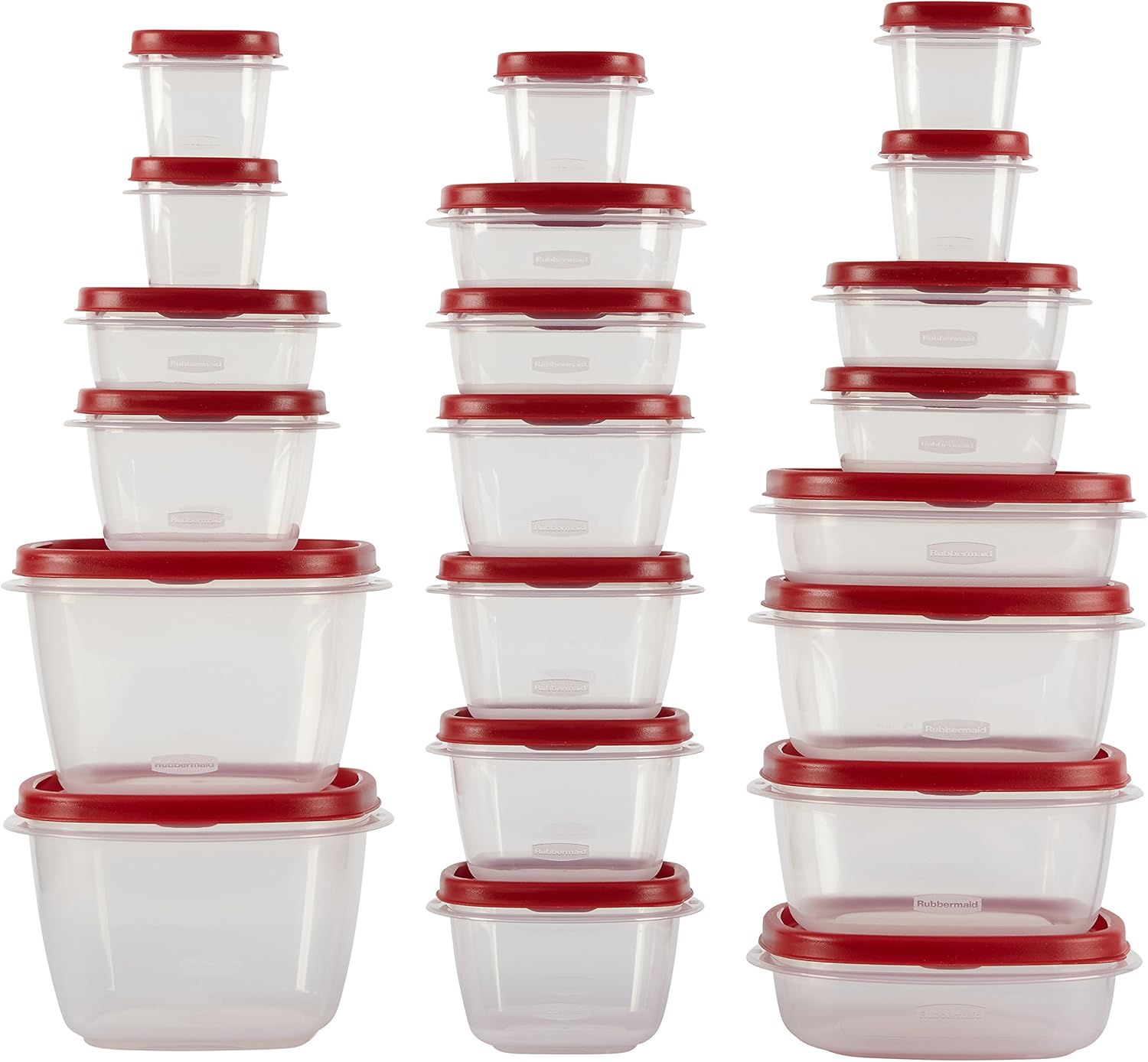 Rubbermaid Easy Find Lids Food Storage Containers, Racer Red, 42 Piece Set