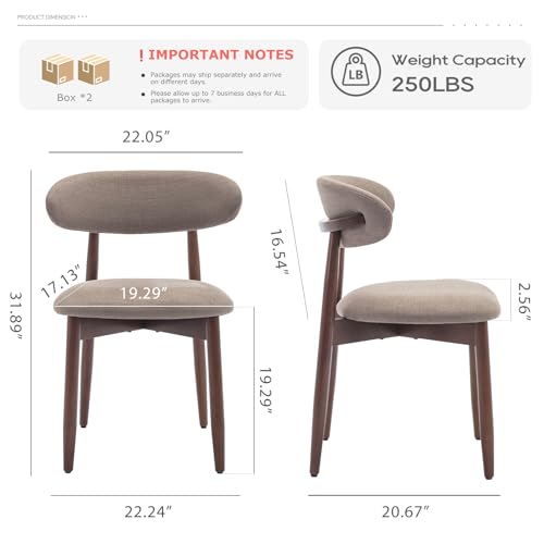 COLAMY Wooden Dining Chairs Set of 4, Modern Fabric Upholstered Dining Room Chair, Farmhouse Kitchen Chairs with Foot Pegs, Green