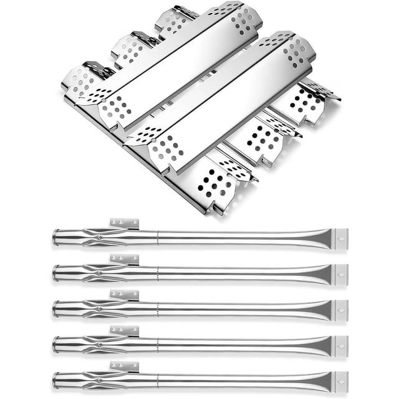 Grill Replacement Parts for Nexgrill 5 Burner 720-0888, 720-0888N, Stainless Steel Grill Burner Tubes, Heat Shield Tent Plates and Igniters Kit Replacement for Home Depot Nexgrill 720-0830H