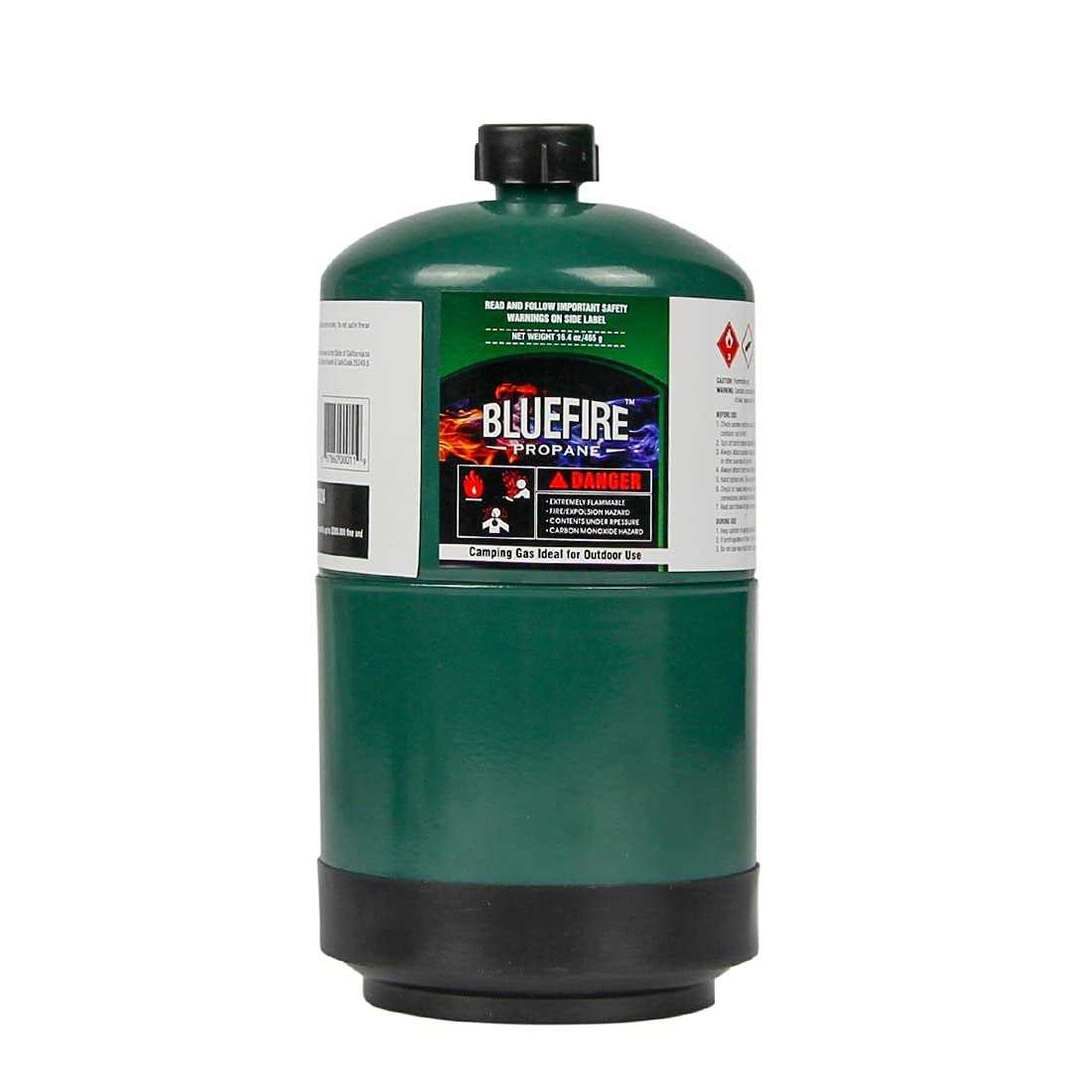 BLUEFIRE 16.4 oz Propane Replacement Fuel Camping Gas Cylinder Pack All Purpose Portable Canister Coleman Propane Gas Tank for Camping Stove