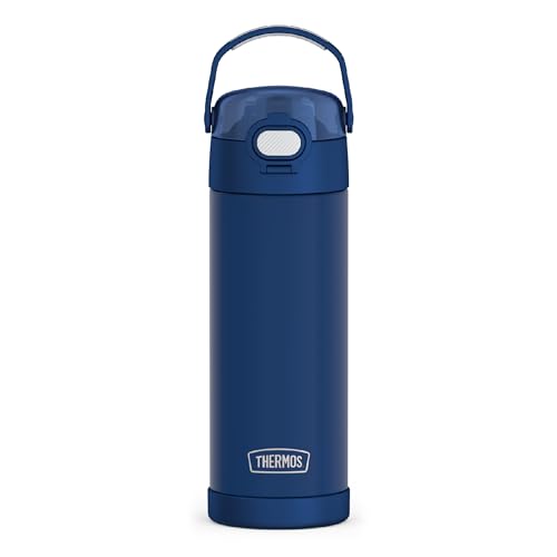 THERMOS FUNTAINER 16 Ounce Stainless Steel Vacuum Insulated Bottle with Wide Spout Lid, Apricot