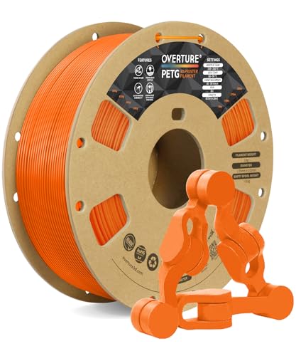 OVERTURE PETG 3D Printer Filament 1.75mm, Neatly Wound Durable PETG 2kg Spool (4.4lbs), Strong Toughness Filament, Dimensional Accuracy +/- 0.02mm, Fit Most FDM Printers (Black (2-Pack))