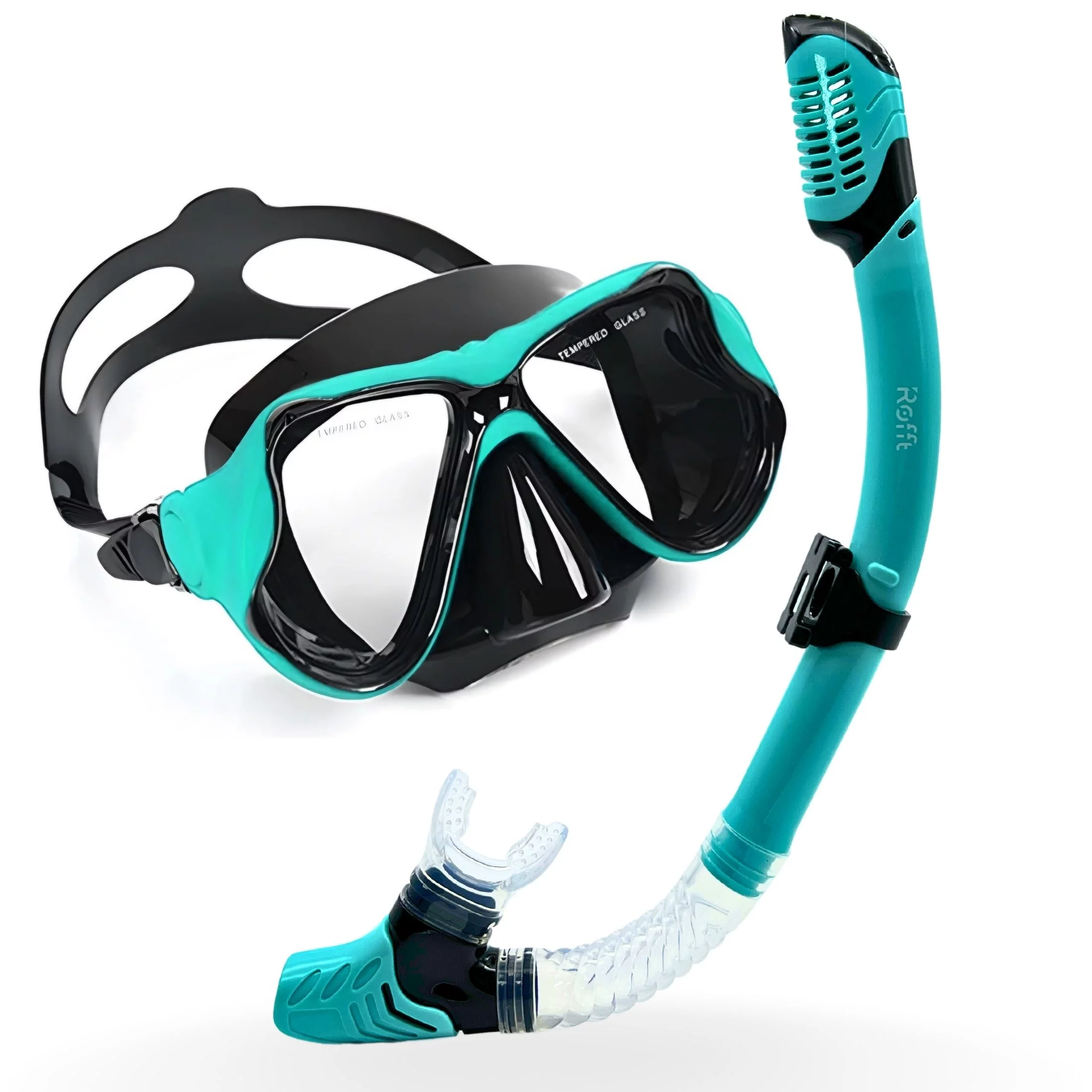 ROFFT Dry top Snorkeling Gear for Adults - Premium Silicon Diving Gear with Tempered Glass Mask Anti-Fog and Transportable Bag