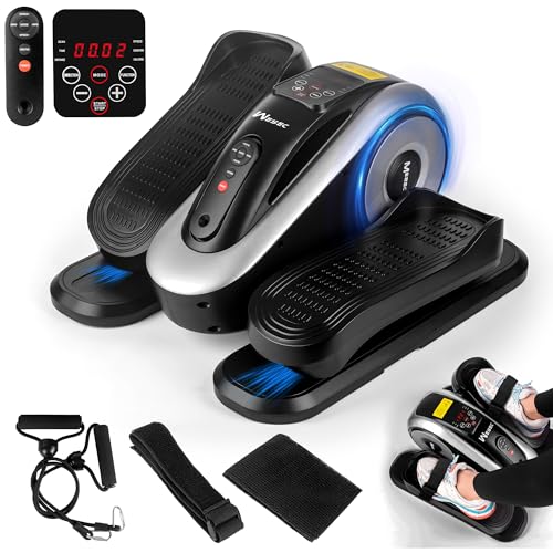 Under Desk Elliptical Machine, Electric Elliptical Training Machine for Seniors w/Remote & 12 Speeds Level, Manual & Auto Mode, Seated Pedal Exerciser for Home Office