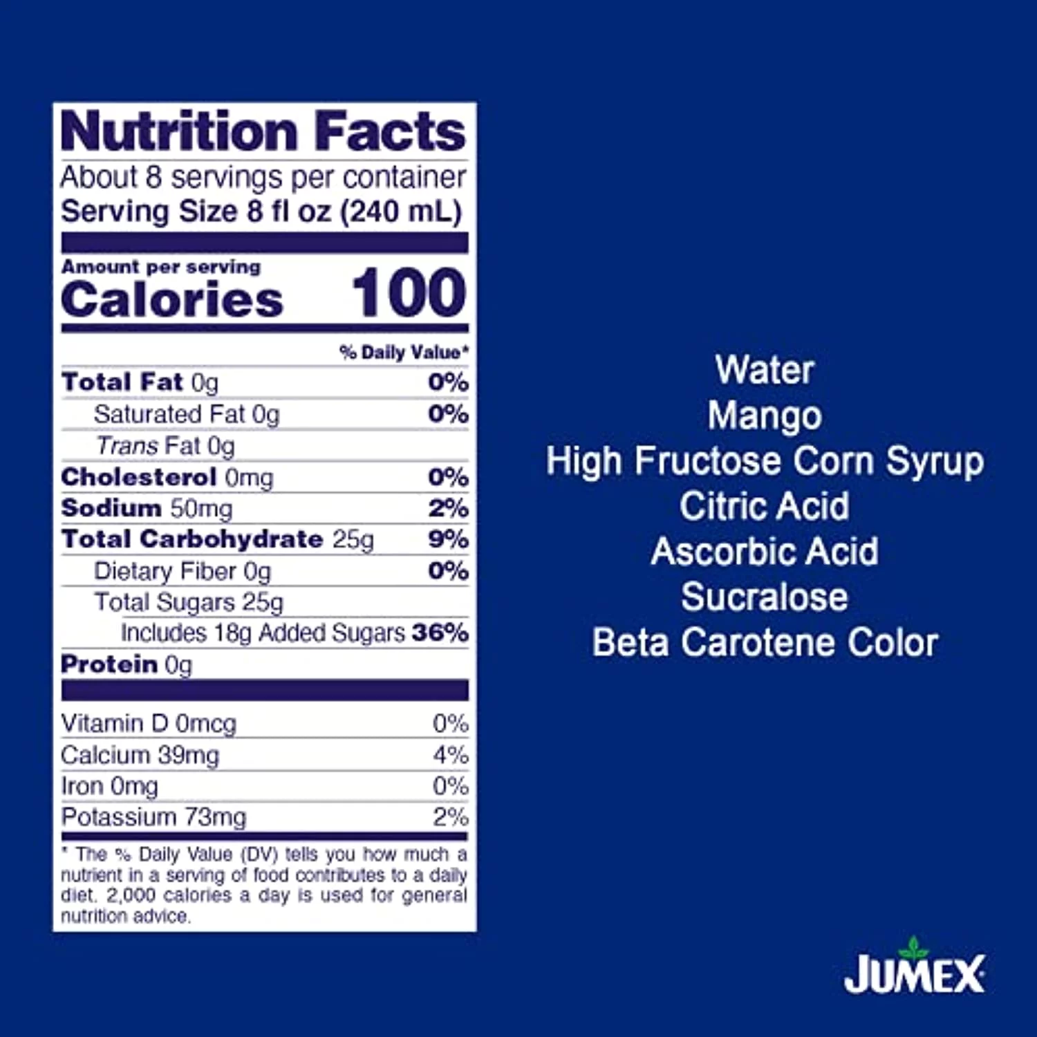 Jumex Mango Nectar | 100% Recyclable Tetra Pack Box | 64 Fl Oz (Pack Of 8)