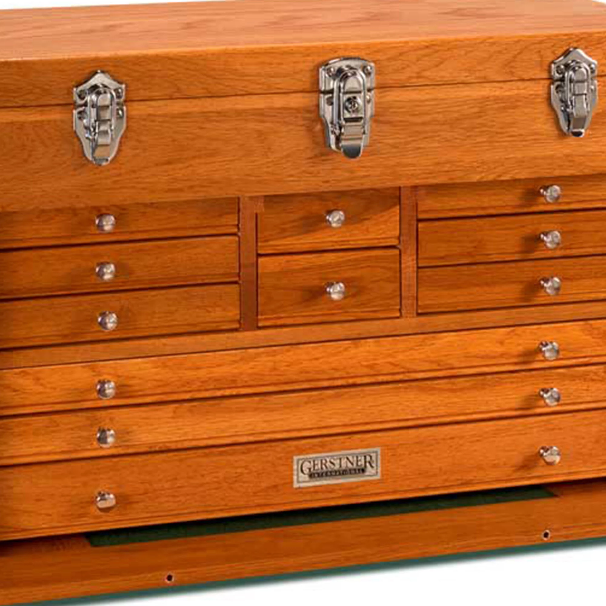 Gerstner International Hardwood 11-Drawer Top Chest with Front Lid, Red Oak