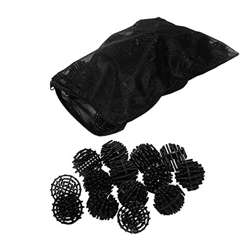 HQRP 50 pcs Bio Balls Filter Media 1.5 Inch - Large Bio Ball for Aquarium, Pond, Waterfall, Fountain Filter Media in Mesh Bag with Zipper