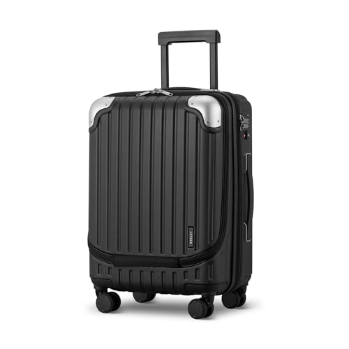 LEVEL8 Grace Carry on Luggage Airline Approved, 20 Inch Expandable Hardside Suitcases with wheels, Abs+Pc Harshell Spinner Luggages with Tsa Lock, Red