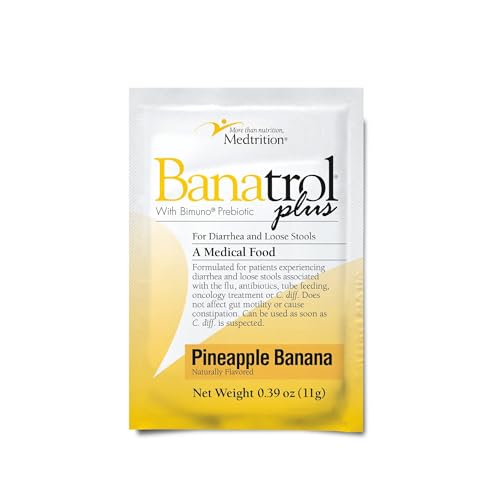 Banatrol® Natural Anti-Diarrheal with Prebiotics, Relief from Chronic Diarrhea, IBS, Recurring Diarrhea, Clinically Supported Medical Food, Non-Constipating, 25 Servings (Banana)