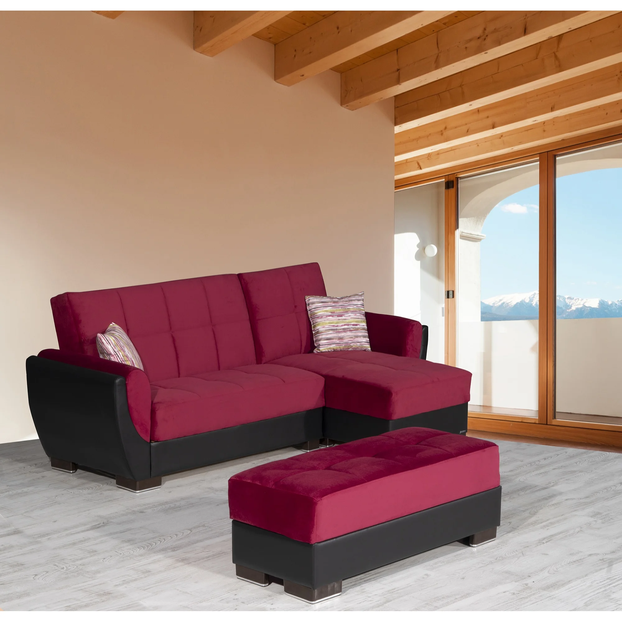 ARMADA AIR LOUNGE SECTIONAL OTTOMAN 110 BURGUNDY