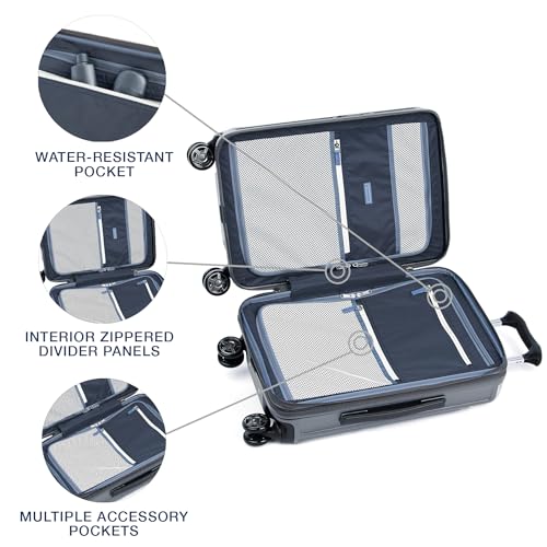 Travelpro Platinum Elite Hardside Expandable Carry on Luggage, 8 Wheel Spinner, TSA Lock, Hard Shell Polycarbonate Suitcase, Metallic Sand, Compact Carry on 20-Inch