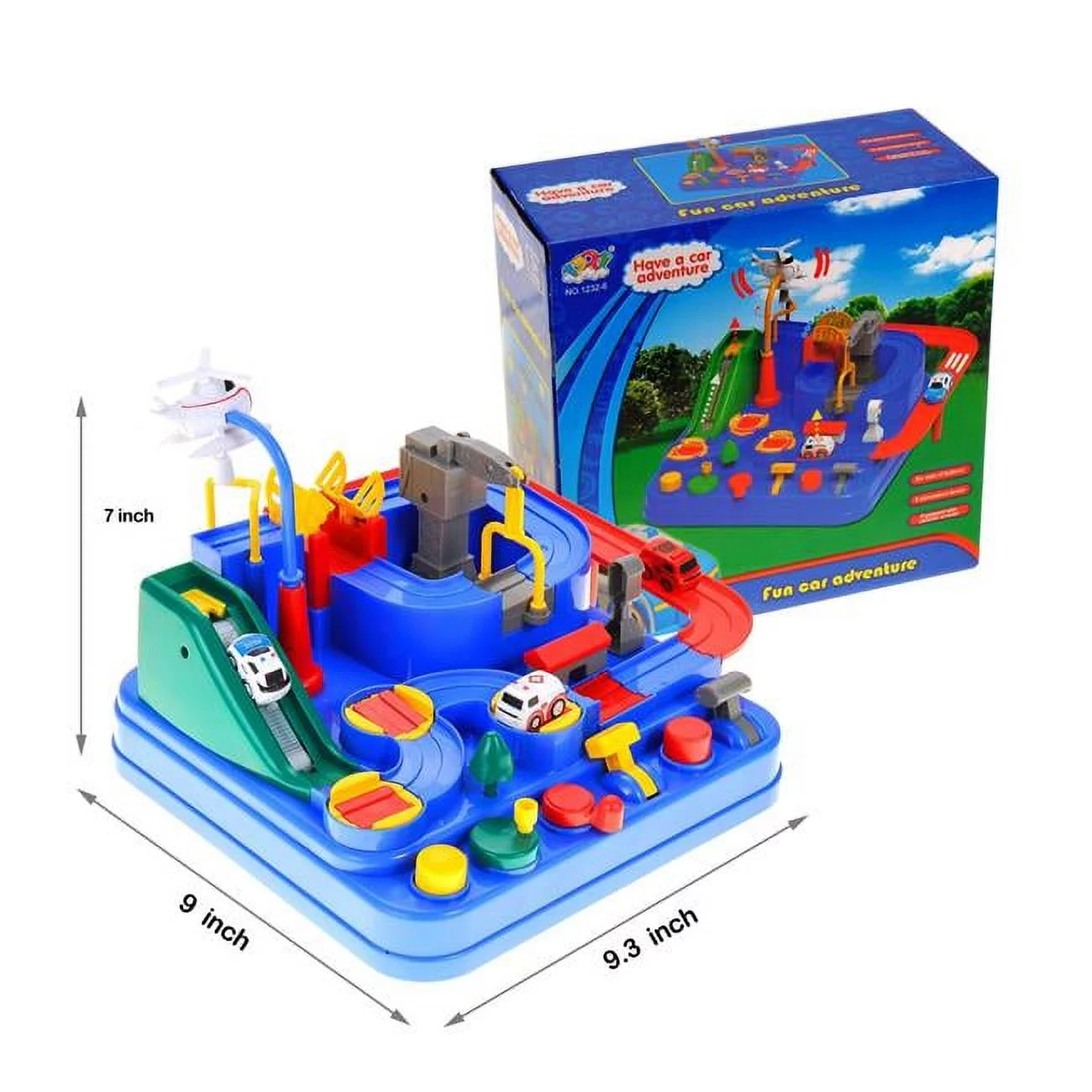 Race Track Vehicle Obstacle Course & Puzzle Playset for Kids