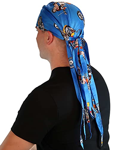 Sparkling EARTH Nomad 10 Tail Skull Caps - American Made Skull Caps Doo Rags Do Rag Headwrap Head Wraps - Made in USA!