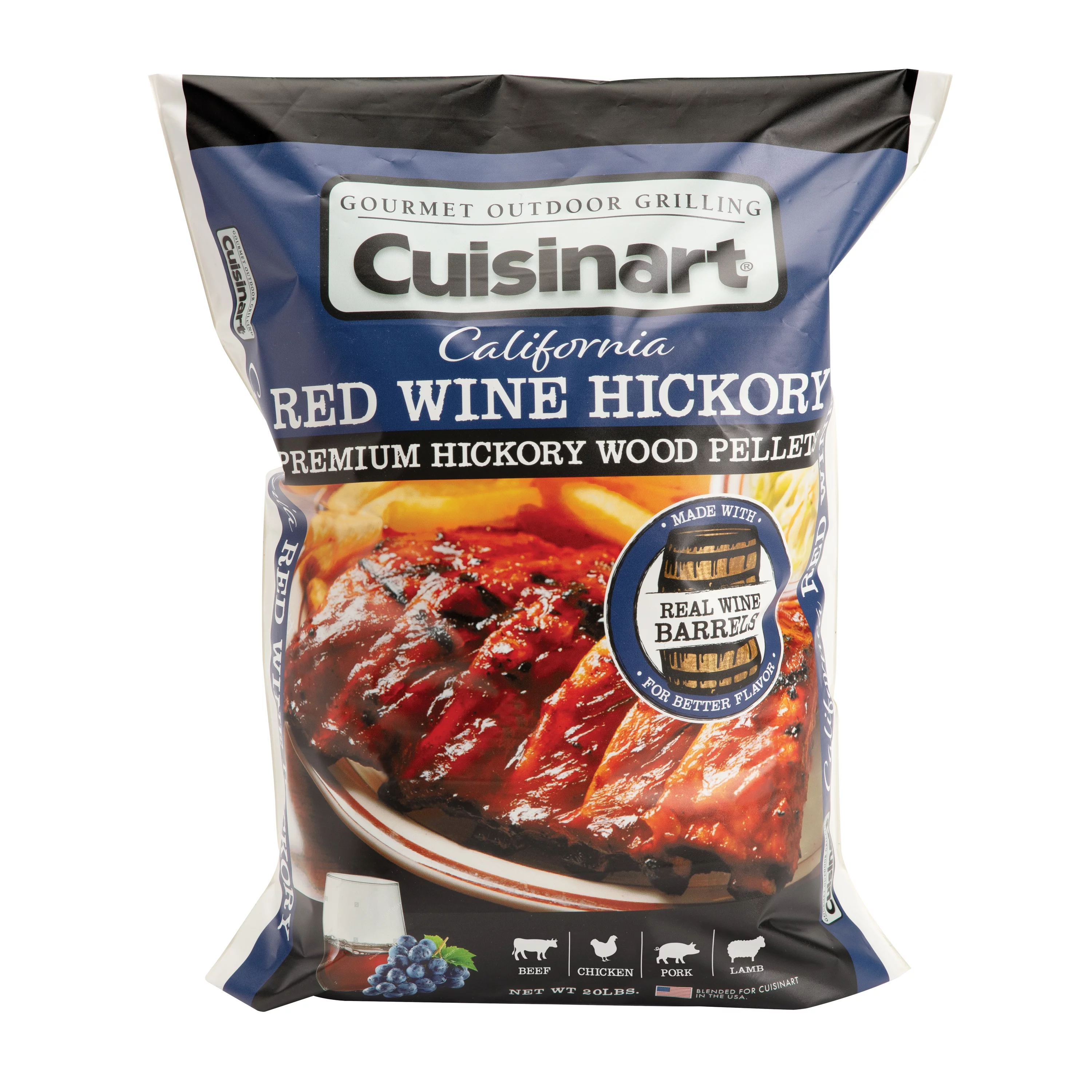 Cuisinart Premium California Red Wine Hickory BBQ Smoking Pellets - 20 lb Bag