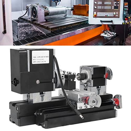 12VDC 60W 12000RPM High Power Micro Lathe Machine Metal Rotating Lathe with Drill Chuck