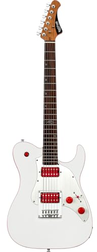 WestCreek TT-50KS Solid Body Electric Guitar, Mahogany Body, Maple Neck, Rosewood Fretboard, Rounded End Frets, Bone Nut, 22 Frets (Black)