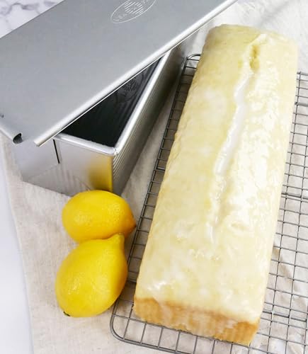 USA Pan Bakeware Pullman Loaf Pan with Cover, 13 x 4 inch, Nonstick & Quick Release Coating, Made in the USA from Aluminized Steel