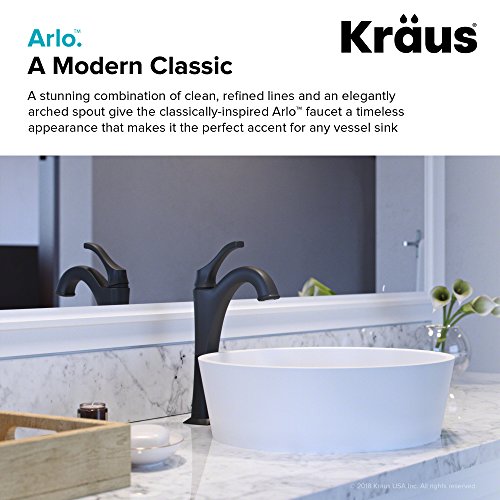 KRAUS KVF-1200BG Arlo™ Brushed Gold Tall Vessel Bathroom Faucet with Pop-Up Drain
