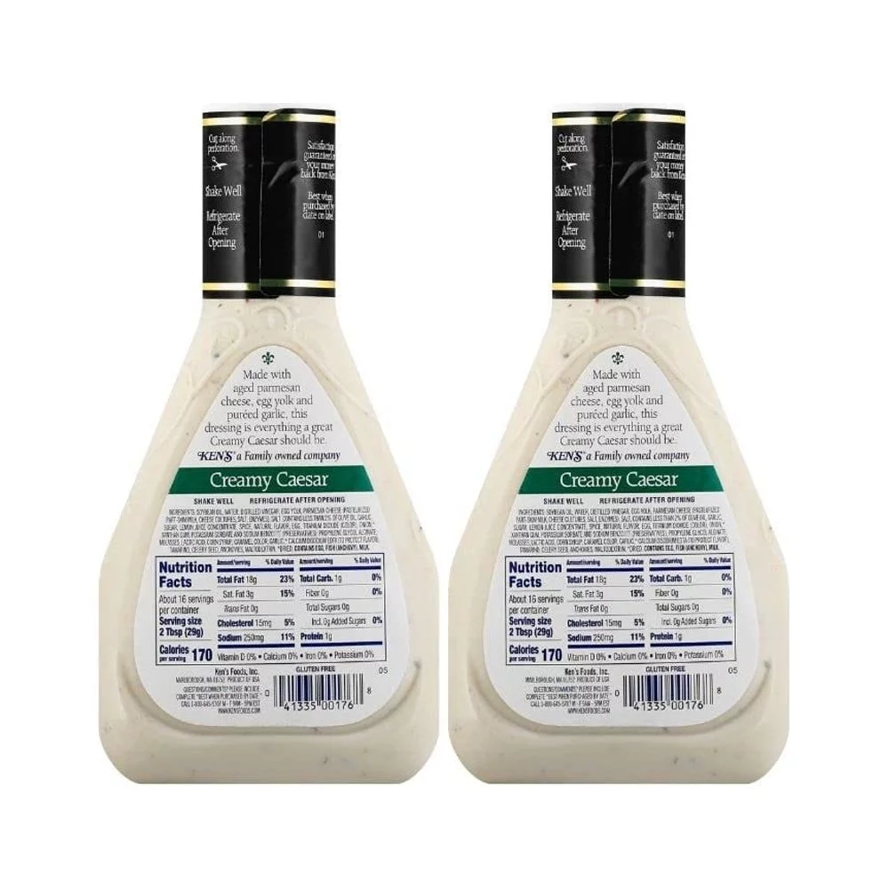 Steakhouse Dressing, Creamy Caesar Dressing, Gluten Dressing For Salads Or Spreads, 16 FL OZ Bottle (Pack Of 2 Bottles)