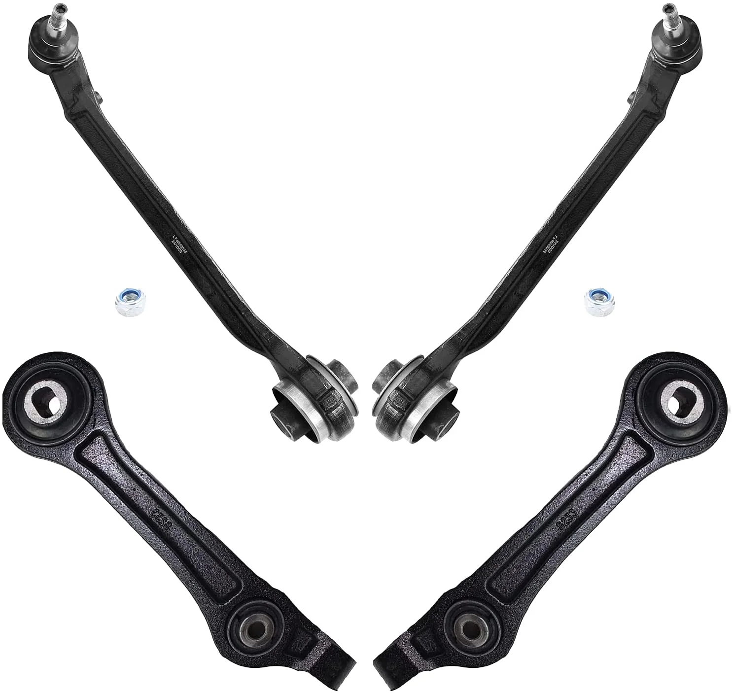 Detroit Axle - Front 4pc Control Arms for RWD 11-19 Chrysler 300 Dodge Challenger Charger, 4 Lower Control Arms Rearward & Forward 2012 2013 2014 2015 2016 2017 2018 Replacement