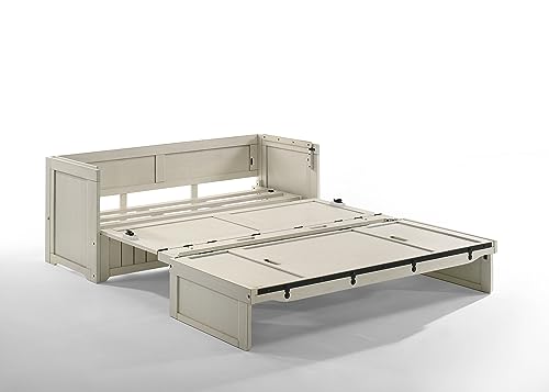 NIGHT & DAY Furniture Murphy Cube Cabinet Bed (White, Queen)