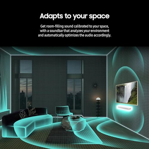 SAMSUNG HW-S50B/ZA 3.0ch All-in-One Soundbar w/Dolby 5.1, DTS Virtual:X, Q Symphony, Built in Center Speaker, Adaptive Sound Lite, Bluetooth Multi Connection, 2022 Black