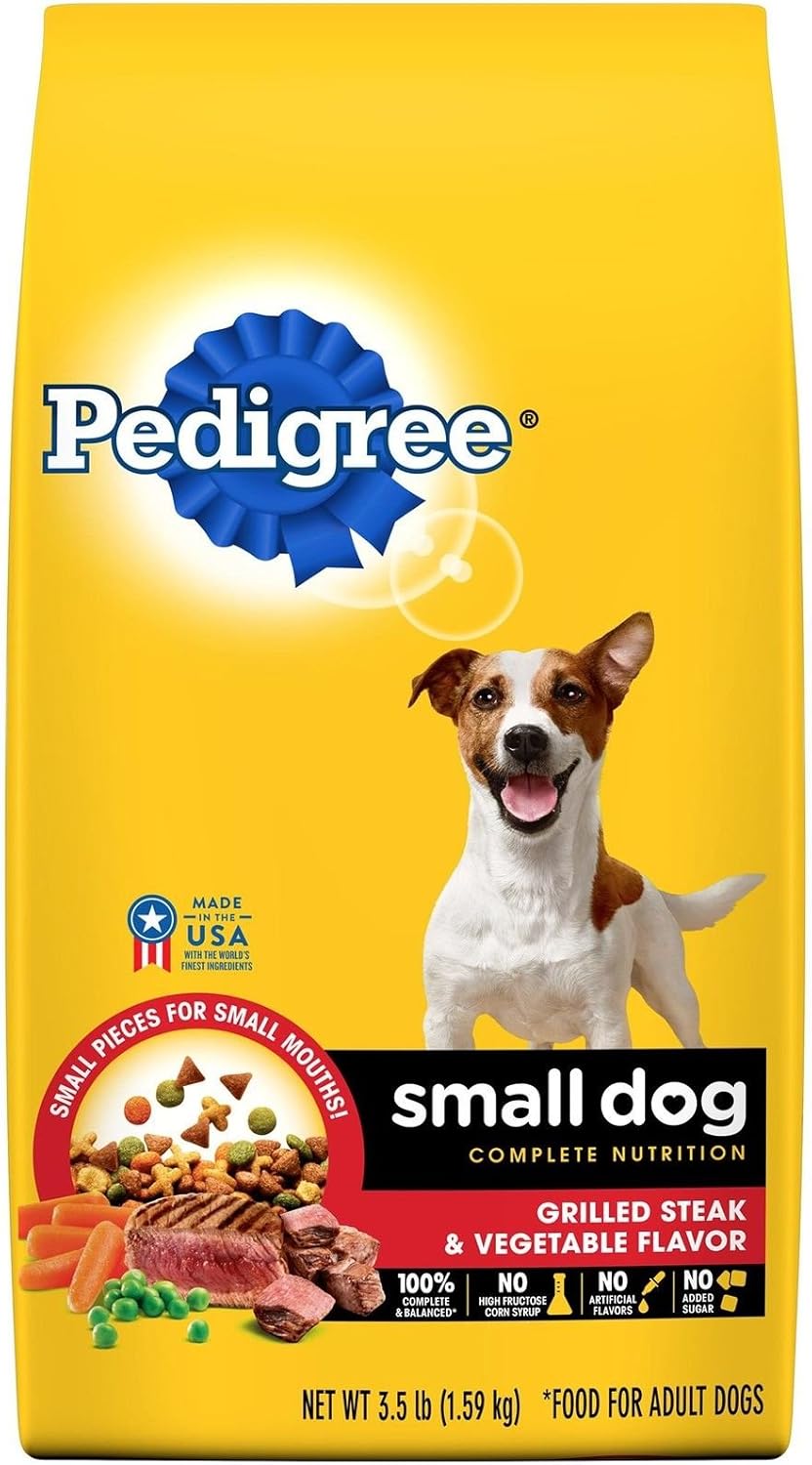 Pedigree Dog Food, Dry, Small Dog, Grilled Steak and Vegetable Flavor, 3.5-Lb.