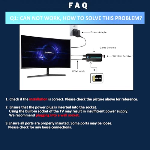 UTX 50000 Games in 1：Upgrades Retro Game Console Stick No Freeze Game Nostalgia Gaming Stick Dual 2.4G Wireless Controllers, Plug & Play TV Video Gaming Stick