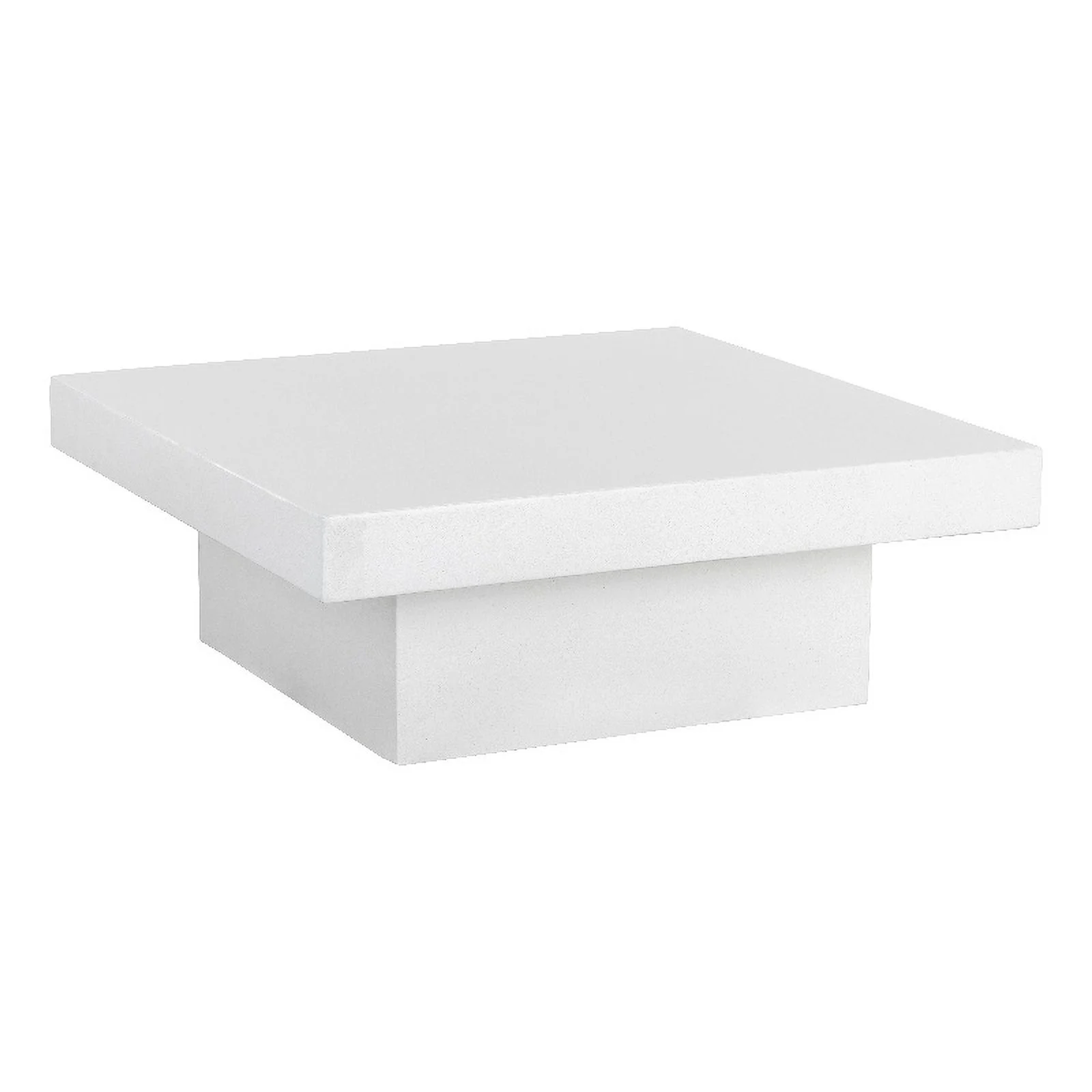 Pemberly Row Modern Dale Concrete Coffee Table - Square - White