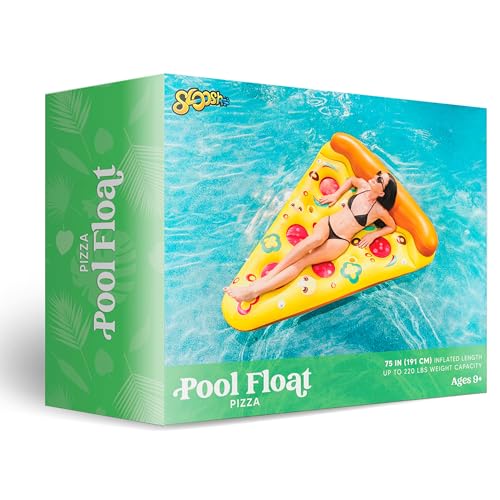 JOYIN Giant Inflatable Pizza Slice Pool Float, Fun Pool Floaties, Swim Party Toy, Summer Pool Raft (1 Pack), Extra Large with Cup Holders