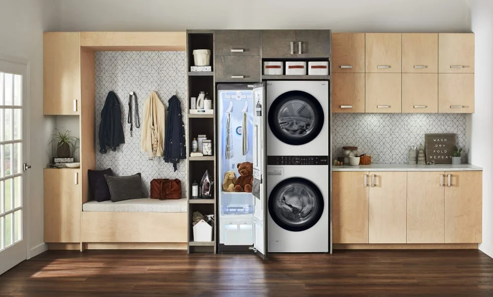 LG WKG101HWA Front Load White Stacked Unit with 4.5 cu. ft. Washer & 7.4 cu. ft. Dryer