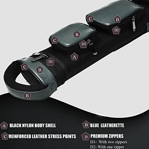 Champion 2X4,3x6 Nylon/Leatherette Billiard Pool Cue Stick Hard Carrying Case 4S2B, 6S3B