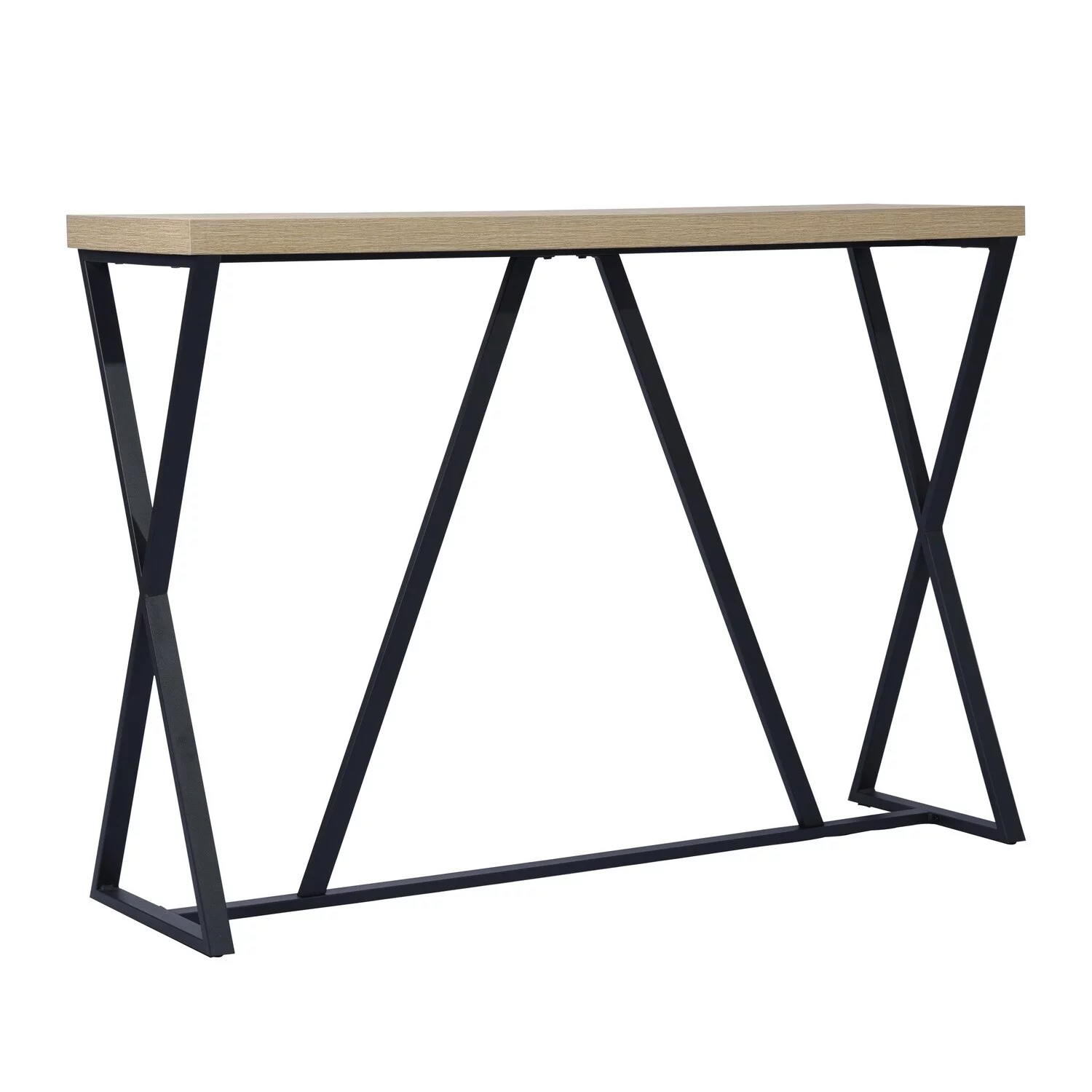 HomyLin Industrial 47IN Console Table Sofa Table Oak Black