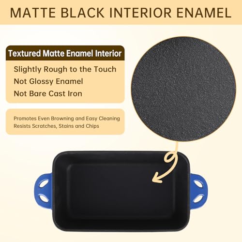 9x5 Enameled Cast Iron Loaf Pan with Lid - 2 in 1 Homemade Sourdough Bread Baking Pan