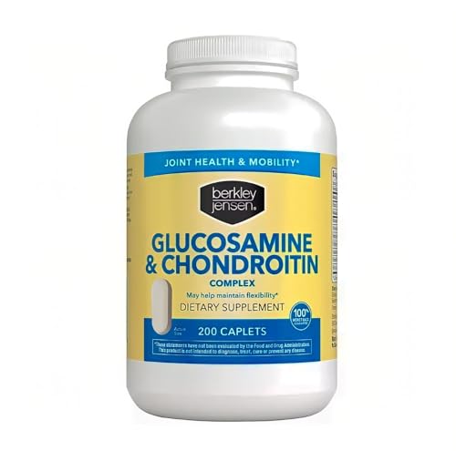 Berkley Jensen Glucosamine Chondroitin MSM Boswellia Complex - Triple Strength Advanced Dietary Supplement for Joints, Ligaments, Tendons, Bones, Connective Tissue Support, 200 Caplets (Pack of 1)