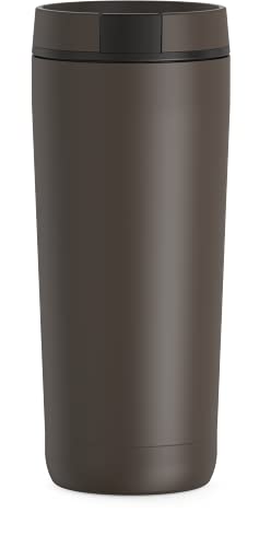 THERMOS ALTA SERIES Stainless Steel Tumbler 18 Ounce, Matte Steel/Espresso Black
