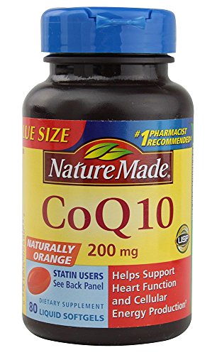 Nature Made CoQ10 200mg, Dietary Supplement for Heart Health Support, 80 Softgels, 80 Day Supply