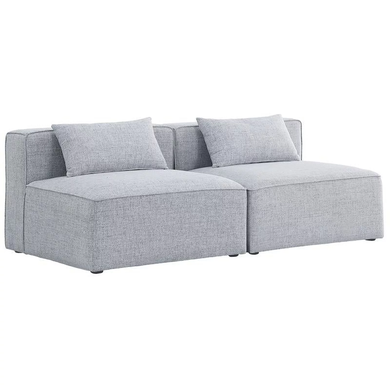 Maklaine Contemporary 26''H x 72''W x 36''D Grey Durable Linen Modular Sofa