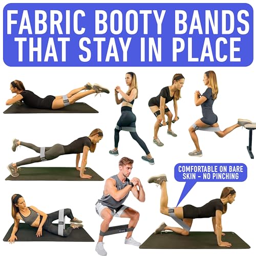Resistance Bands for Working Out with Workout Bands Guide. 4 Booty Bands for Women Men Fabric Elastic Bands for Exercise Bands Resistance Bands for Legs Bands for Working Out Hip Thigh Glute Bands Set