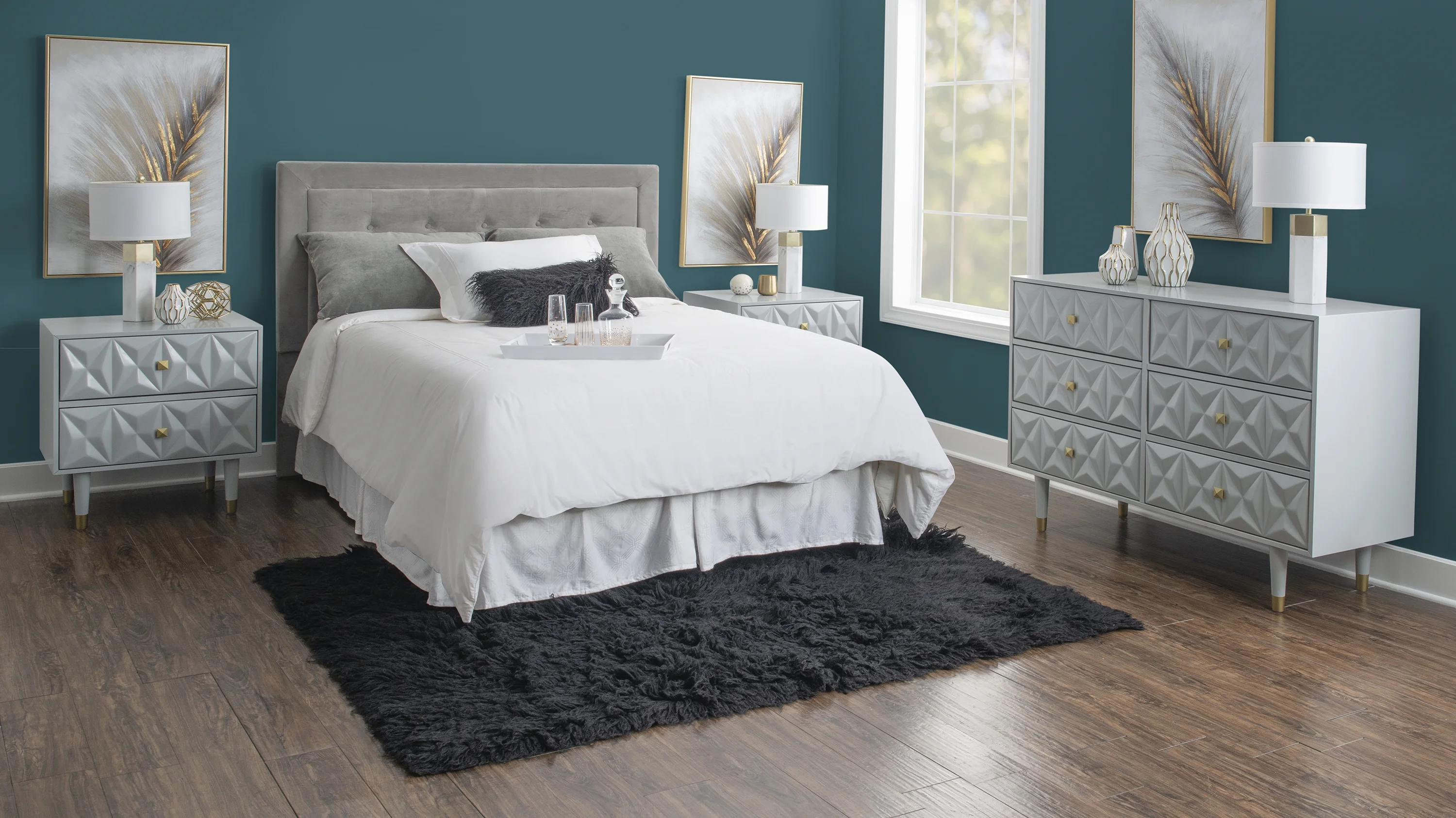 Linon Geo 6-Drawer Dresser - White