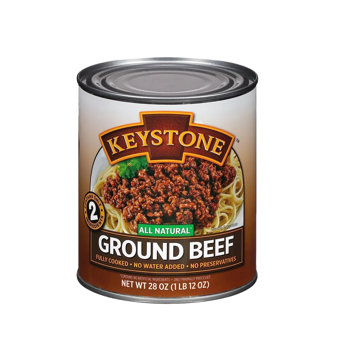 All Natural Ground 28 Ounce Long Term Emergency Survival Food Canned Meat | Fully Cooked Ready To Eat | Gluten Free Family Pack Of 3