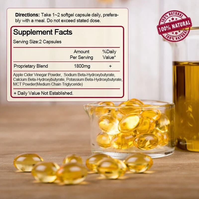 Apple Cider Vinegar Capsules 1800mg with The Mother Weight Loss,Fat Burner 60 Count
