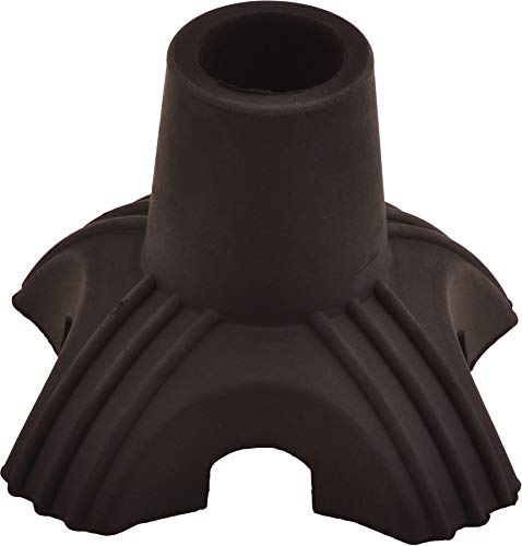NOVA Medical Products Cane Tip, Stand Alone Quad Tip with Rubber Grip Traction for Walking Cane, Extra-Wide Cane Tip, Fits all 3/4” Diameter Canes, Black (10040BK)
