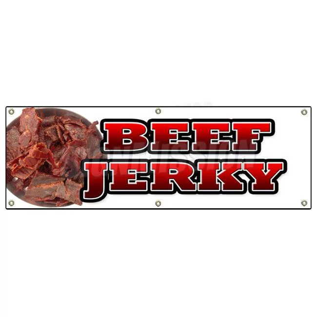 72 in. Beef Jerky Banner Sign - Meat Dried Spices Dehydrated Salted Smoked